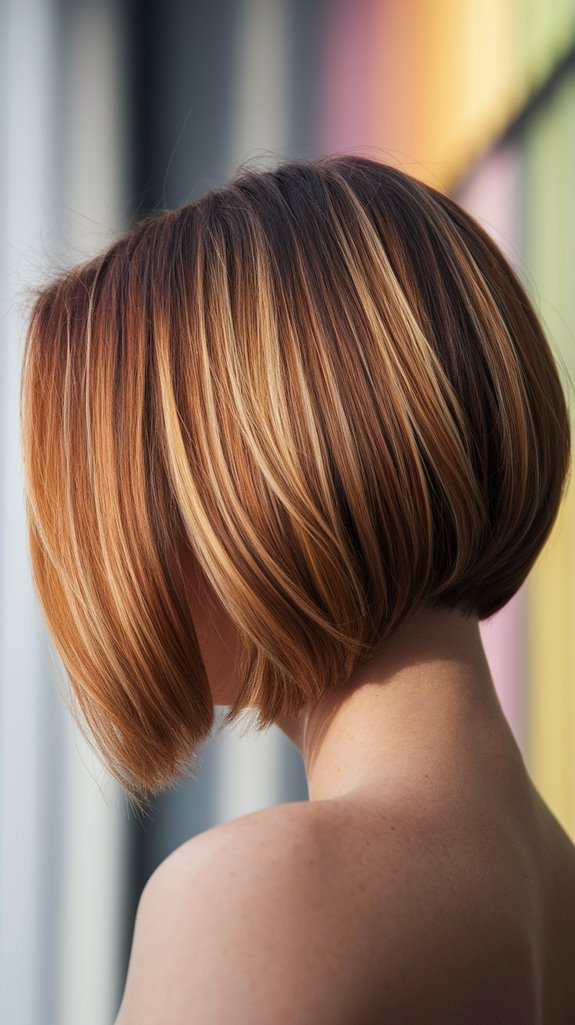 chestnut hair with highlights