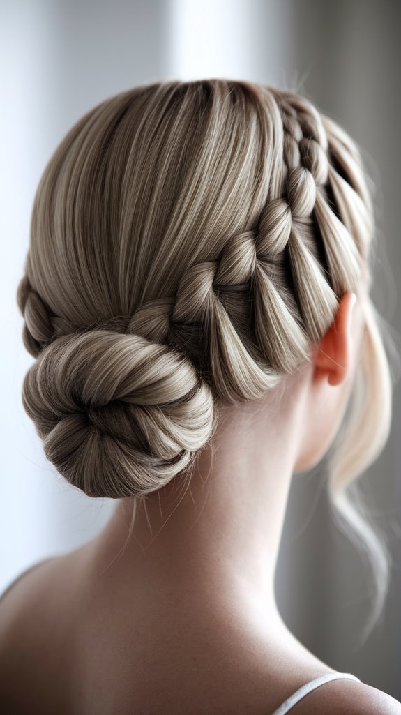 chic double braid bun