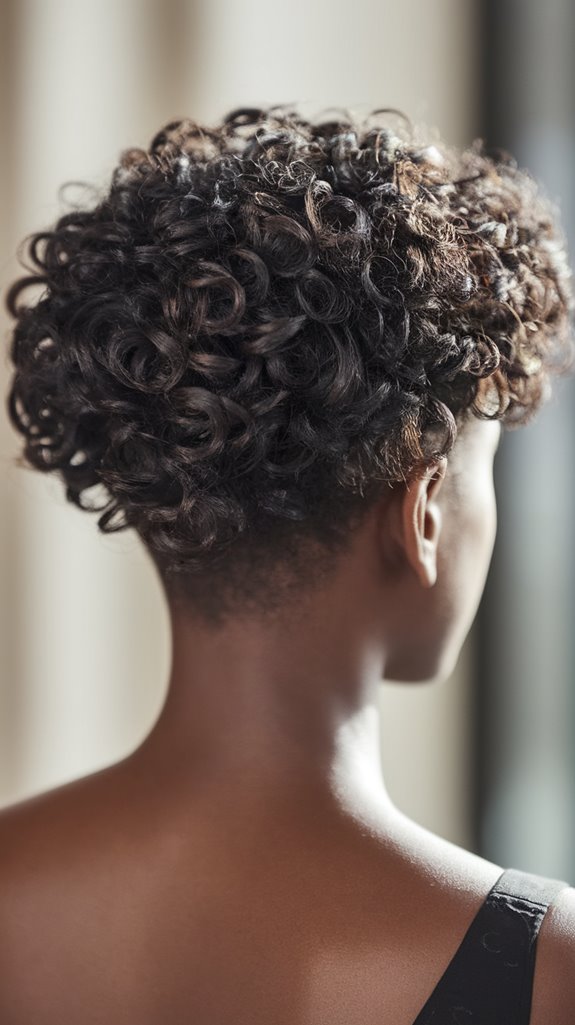 chic short curly hairstyle