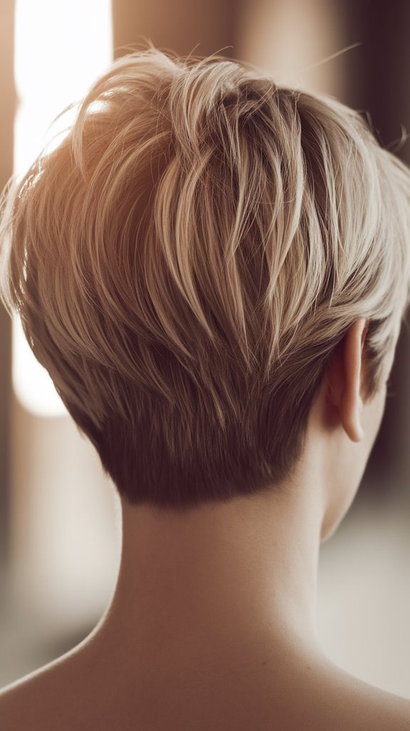 chic short hairstyle with bangs