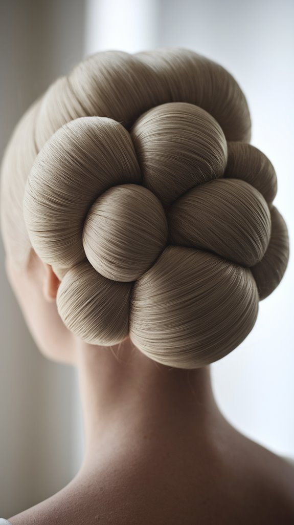 chic voluminous bubble bun