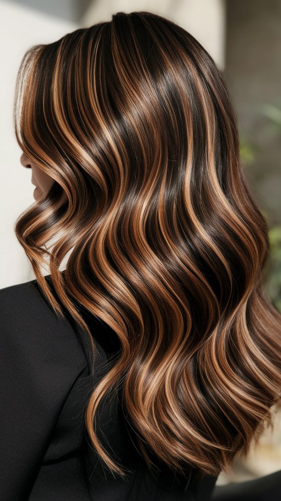 chocolate brown with caramel highlights