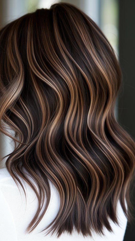 chocolate brown with highlights