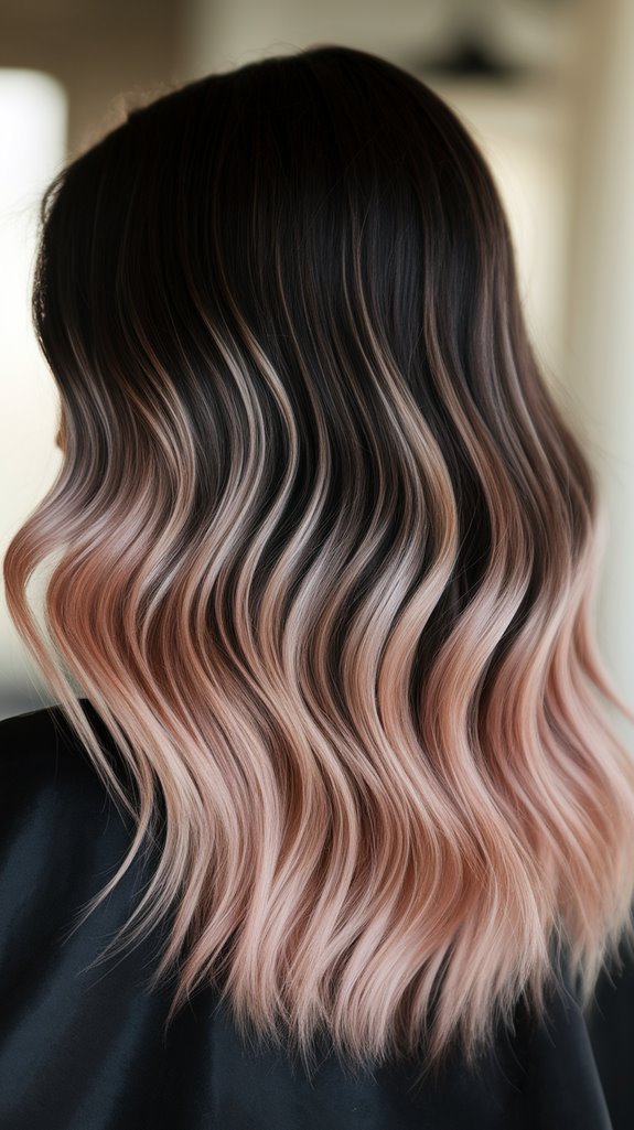 chocolate rose gold ombre