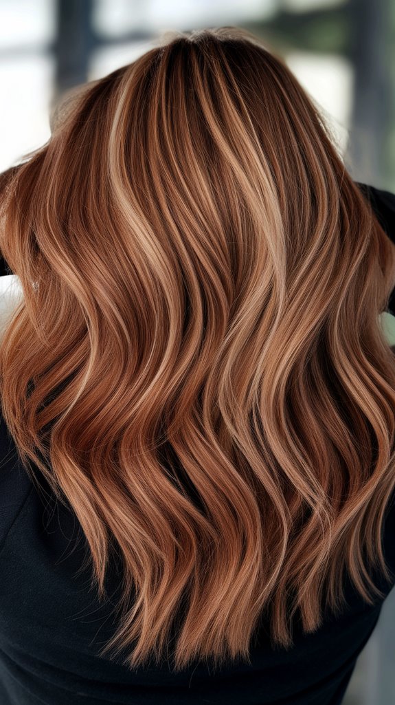 cinnamon balayage with highlights
