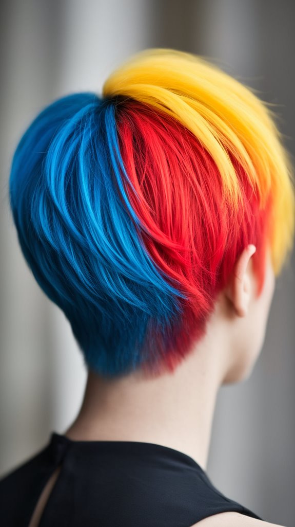 colorful pixie hairstyle design