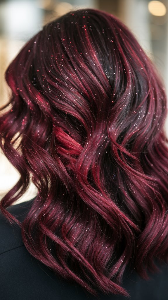 cranberry red hair accents