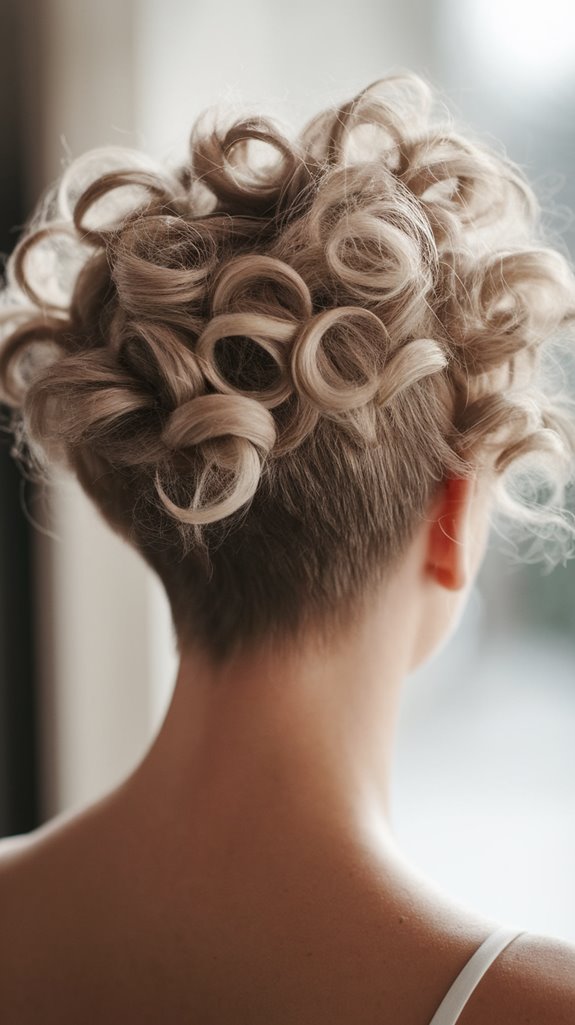 curly bangs vintage pixie