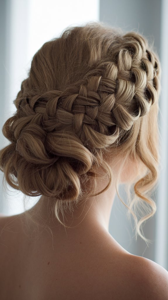 curly crown braided elegance