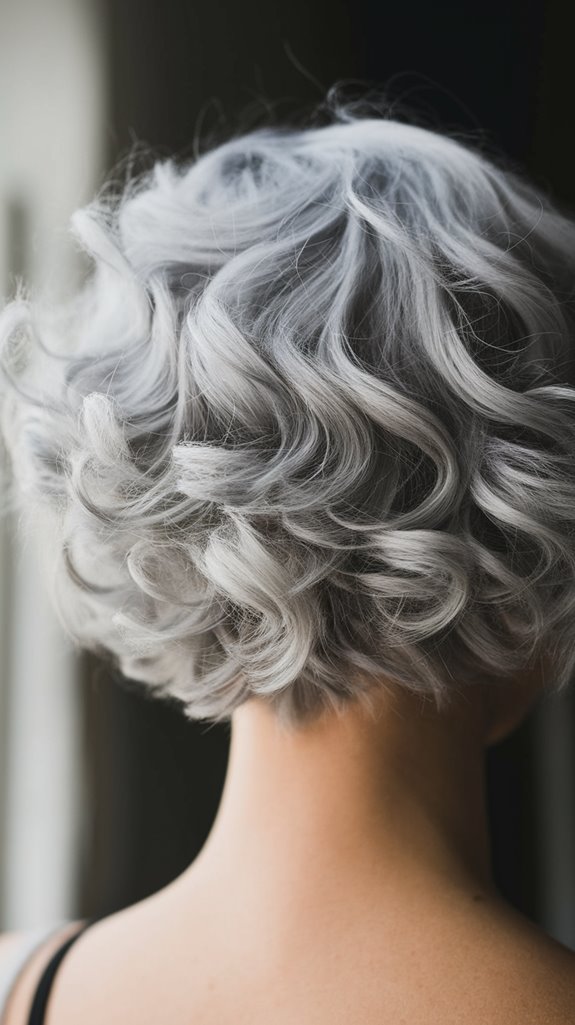 curly grey pixie hairstyle