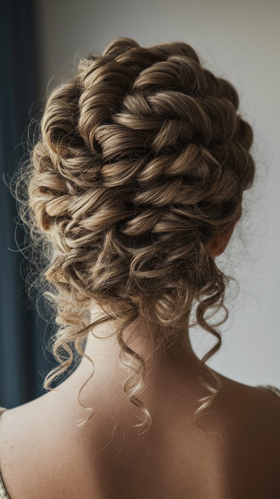 curly twisted crown hairstyle