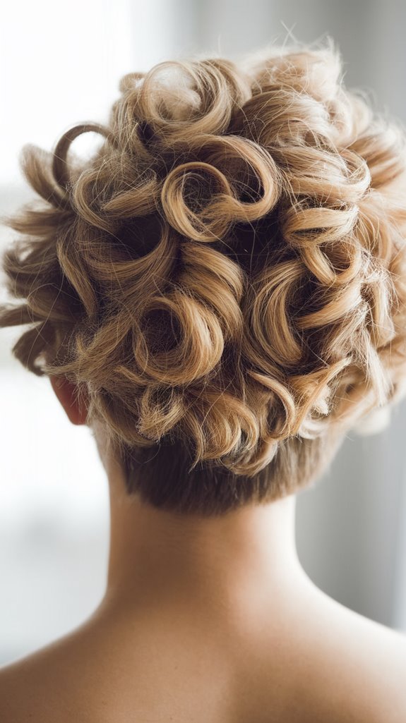 curly voluminous stacked pixie