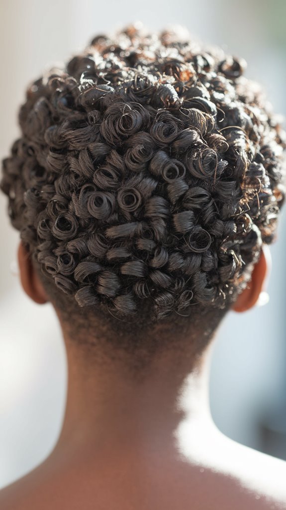 defined curls on pixie