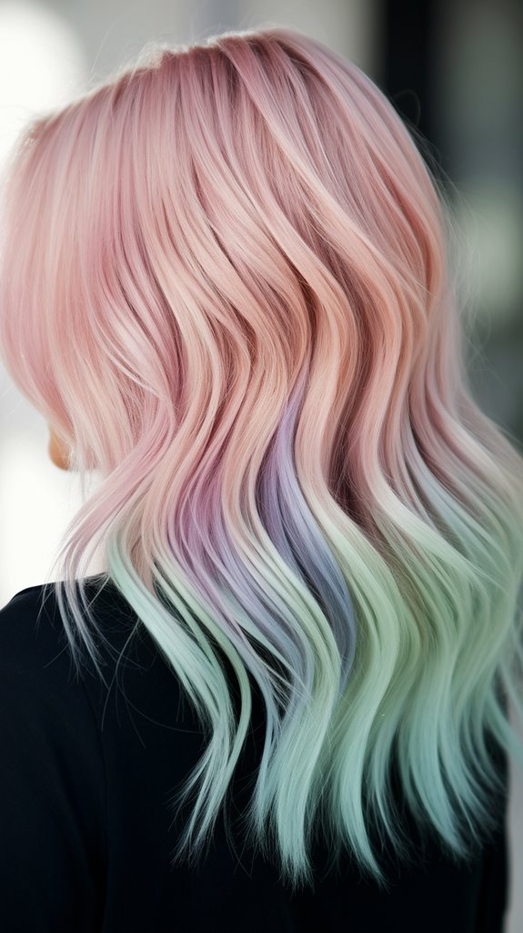 delicate pastel hair coloring