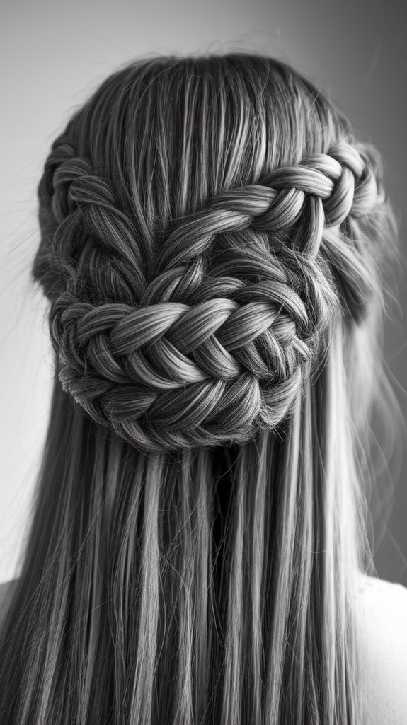 double braids into bun