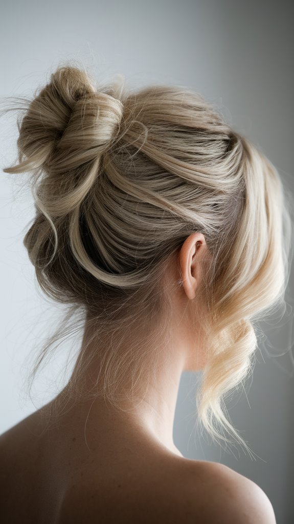 effortless messy bun style