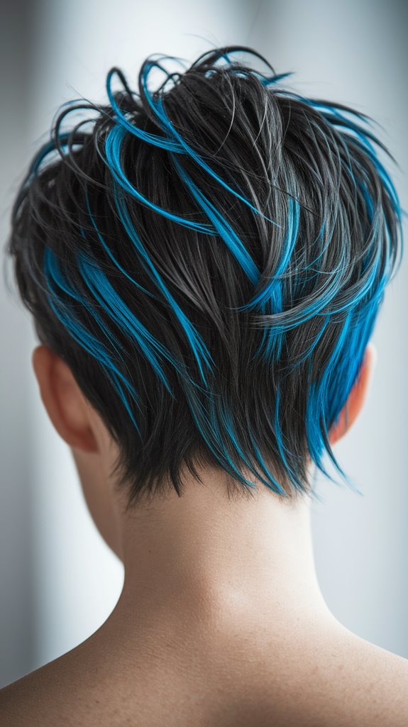 electric blue hair accents