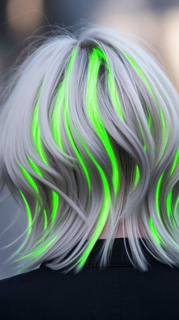 electric green hair accents
