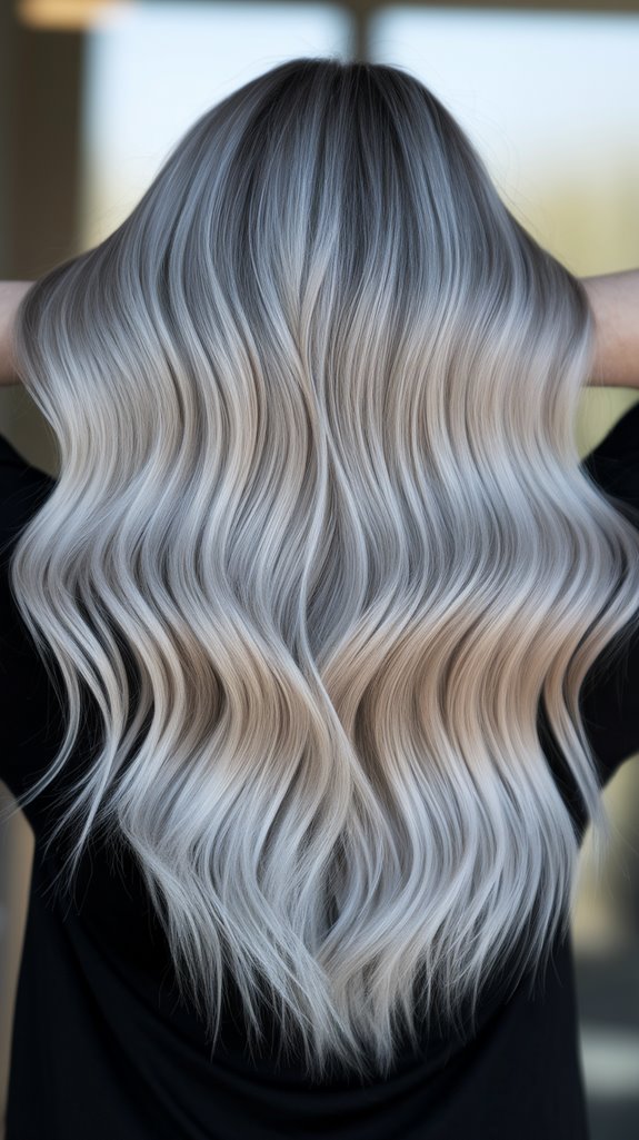 elegant ash blonde balayage
