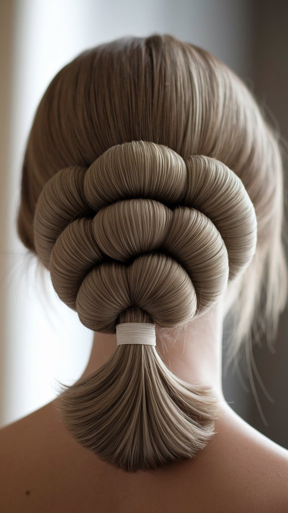 elegant bubble ponytail style