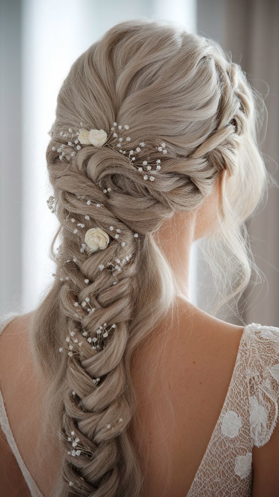 elegant cascading braid updo