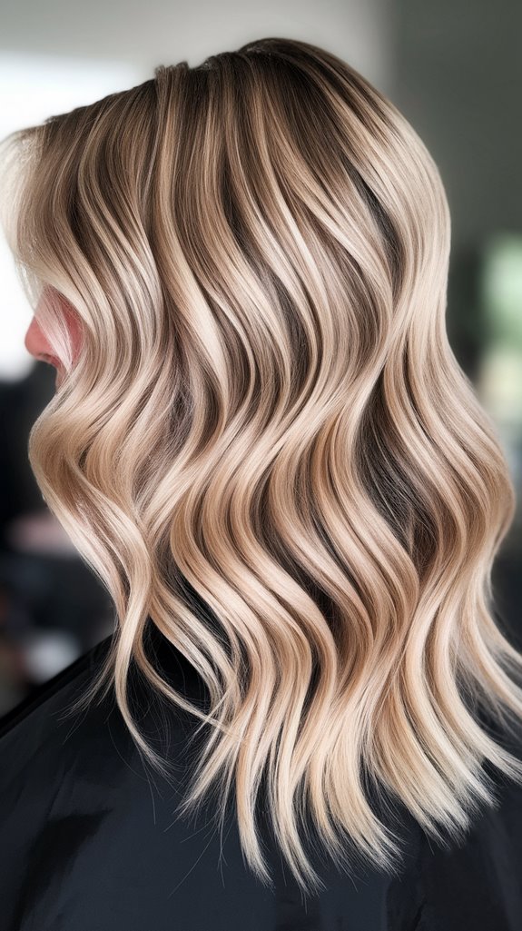 elegant champagne blonde highlights