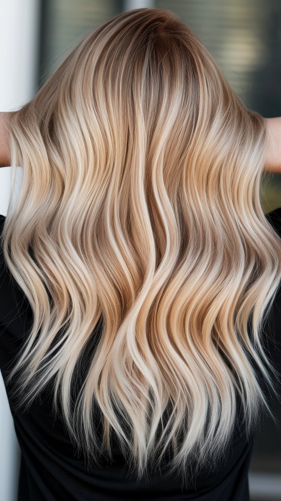elegant champagne blonde highlights