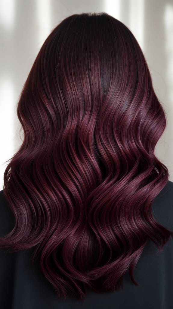 elegant deep burgundy hair