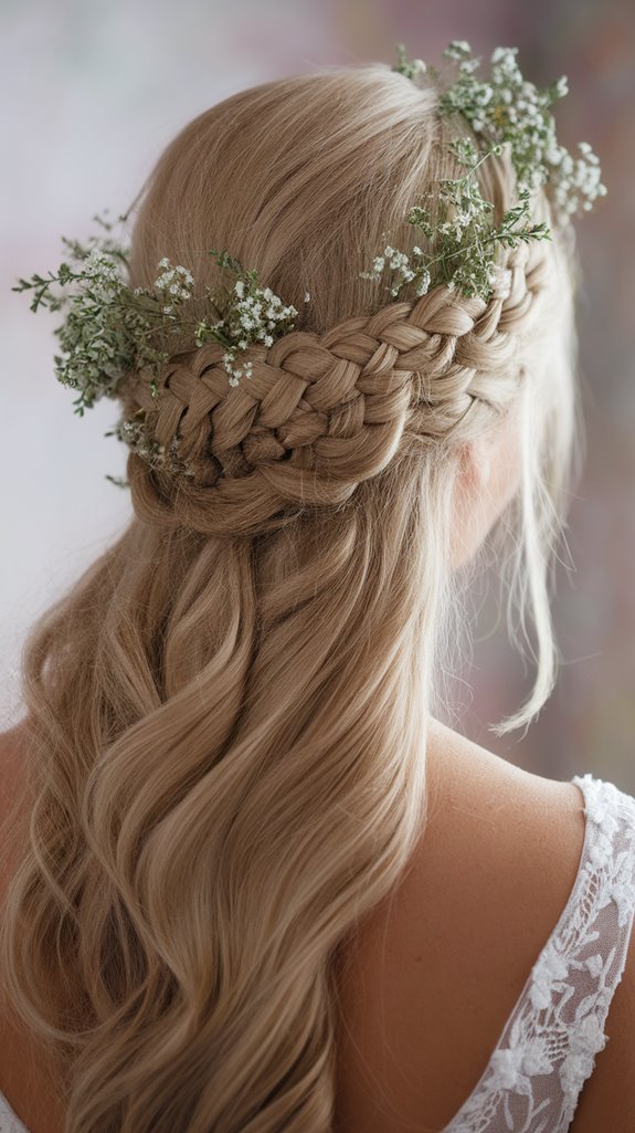 elegant floral braided crown