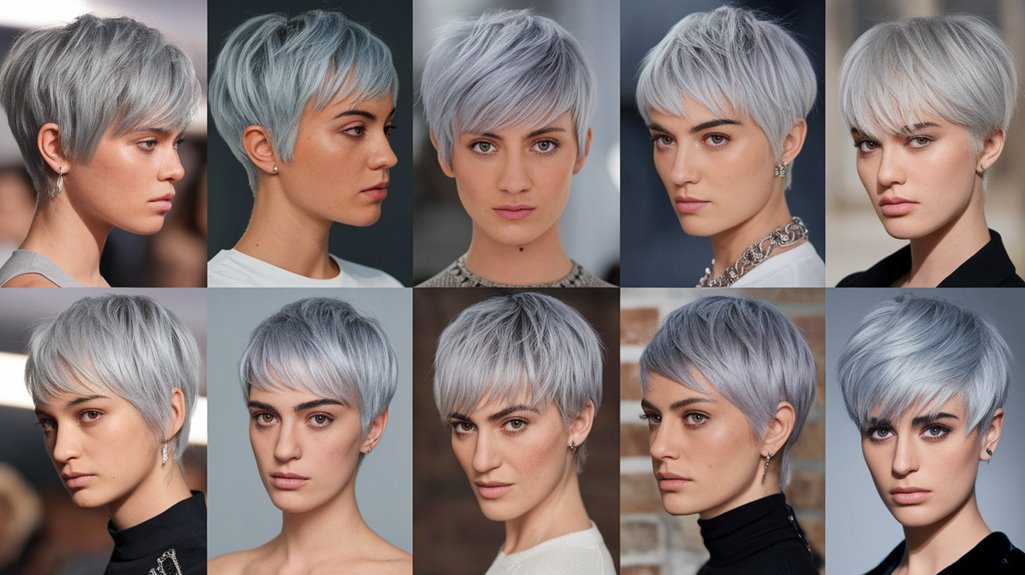 elegant grey pixie haircuts