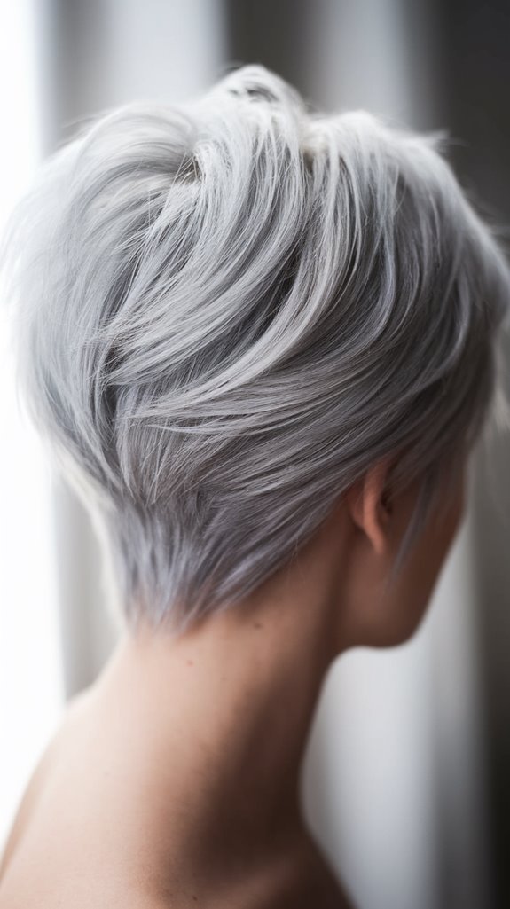 elegant grey pixie style