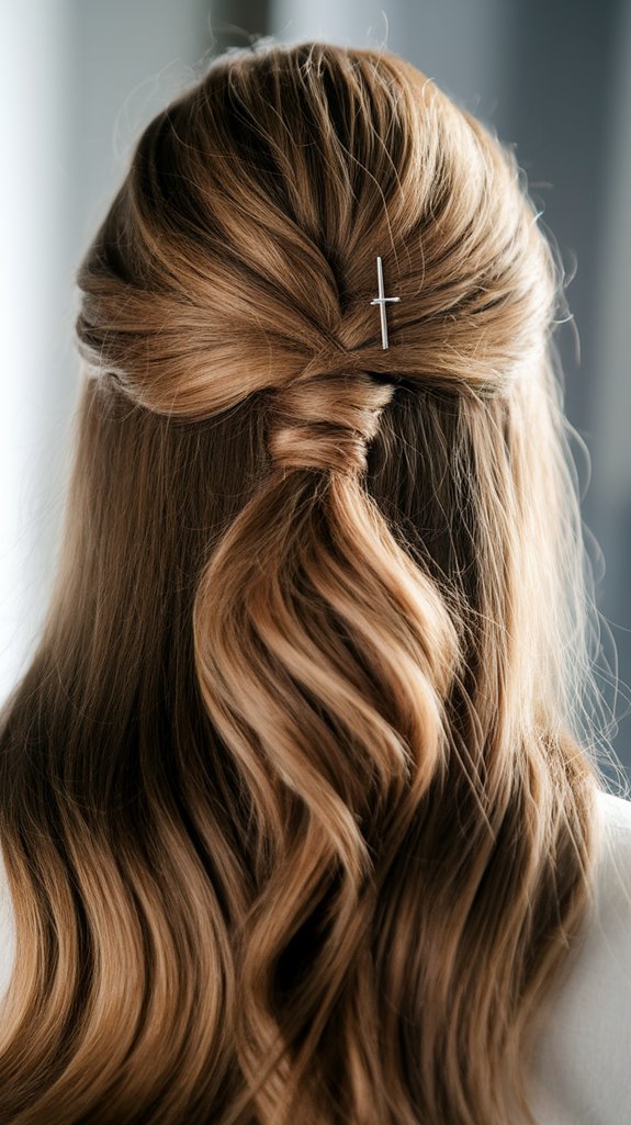 elegant half up knot hairstyle