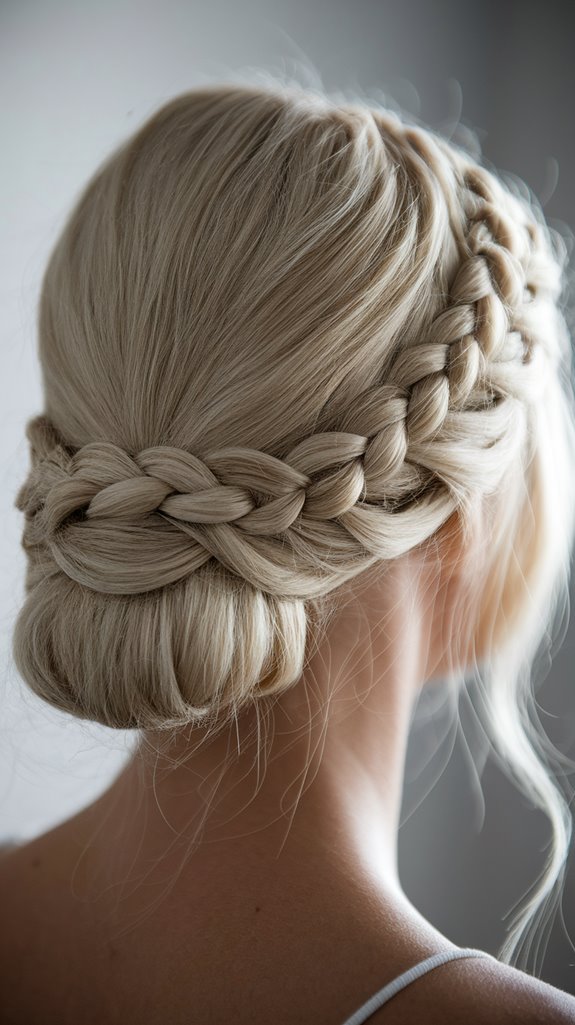 elegant low bun braids