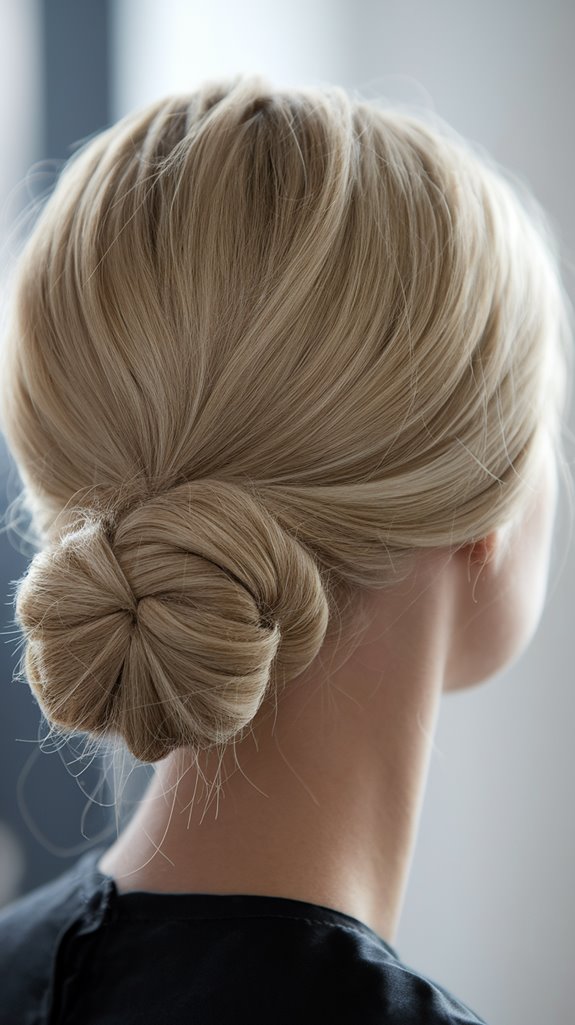 elegant low rolled updo