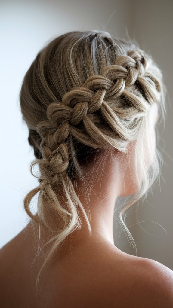 elegant side braid updo