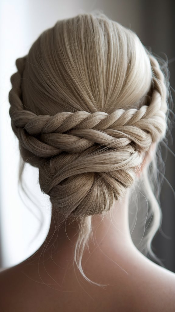 elegant twisted crown updo