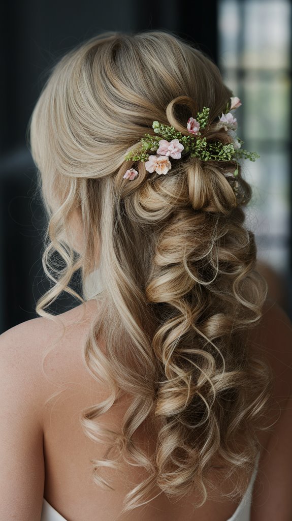 floral updo with curls