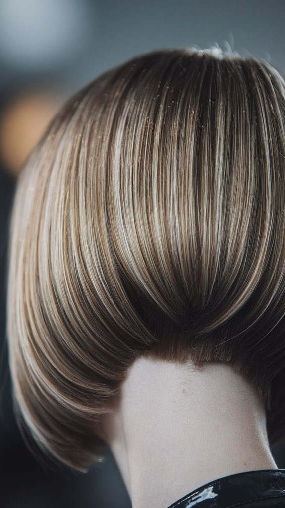 glossy layered straight bob