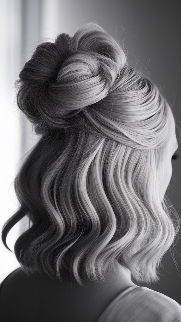 half up hairstyle with volume