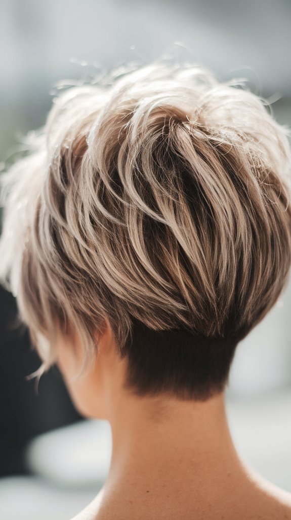 highlighted long pixie cut