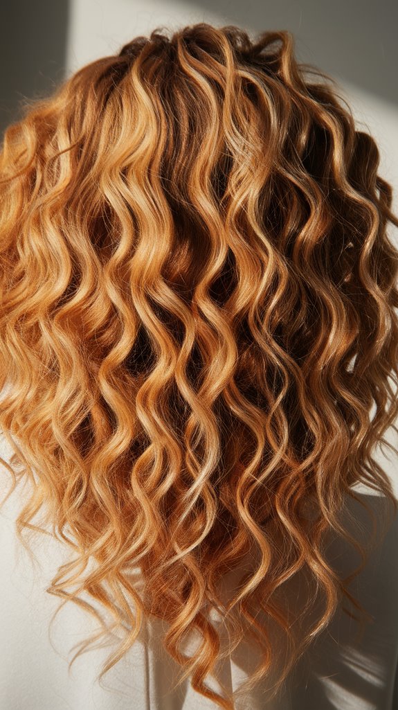 honey balayage enhances curls