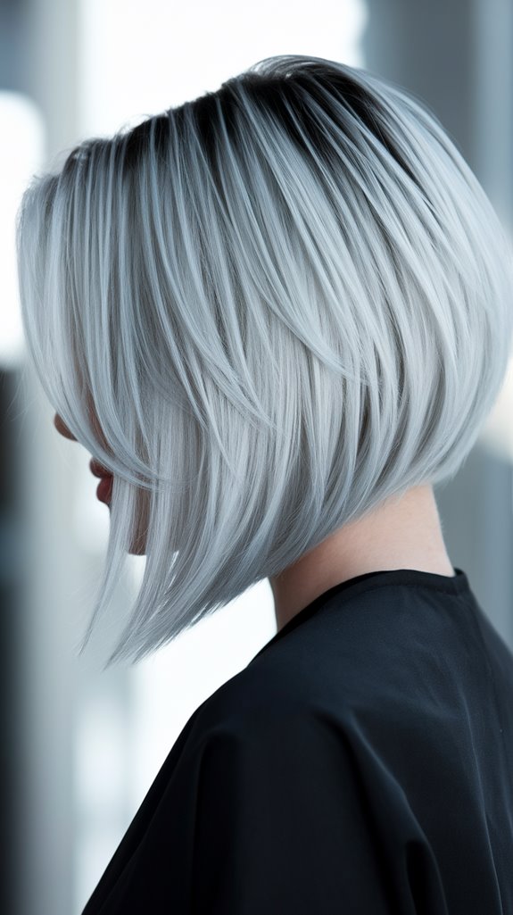 icy ash blonde bob