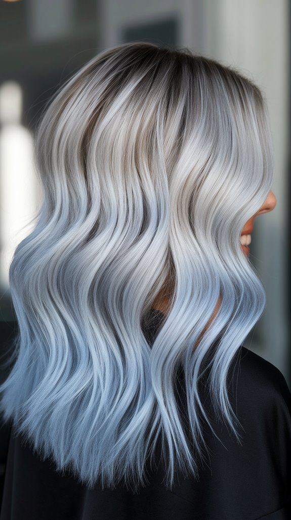 icy blonde frosted tips