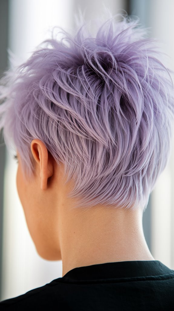 icy lilac pixie cut