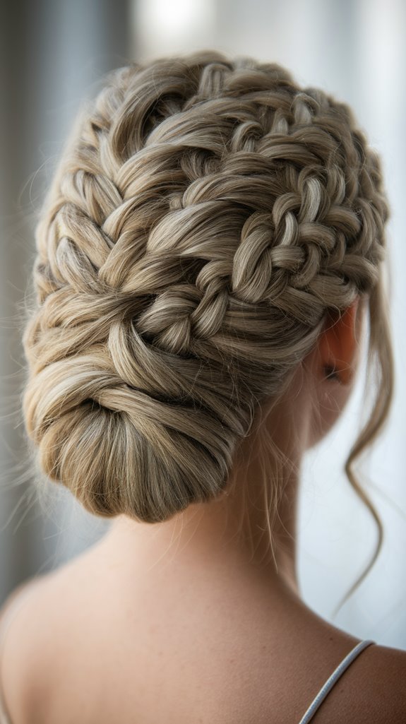 intricate fishtail braid updo