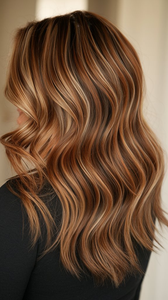 luxurious warm chestnut highlights