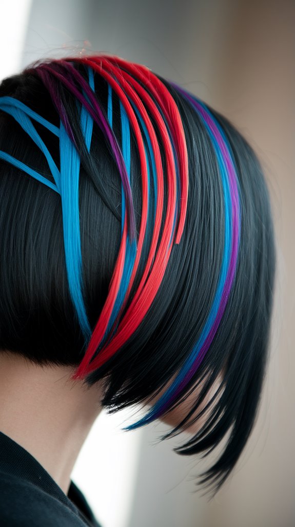 matte black vibrant streaks