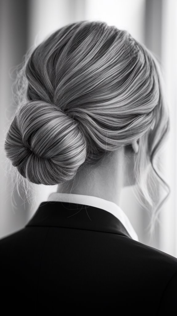 messy bun polished edges