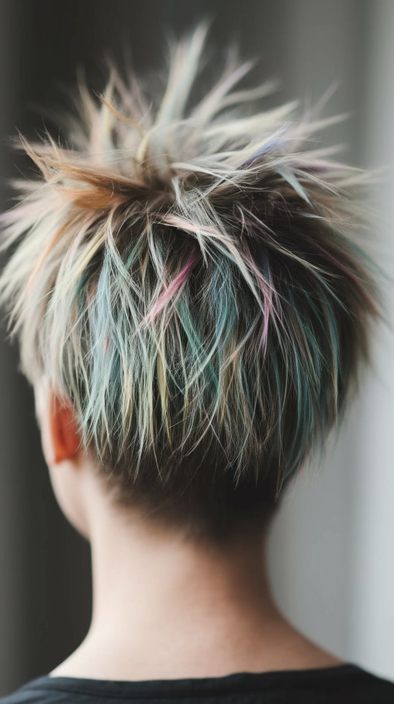 messy highlighted pixie hairstyle