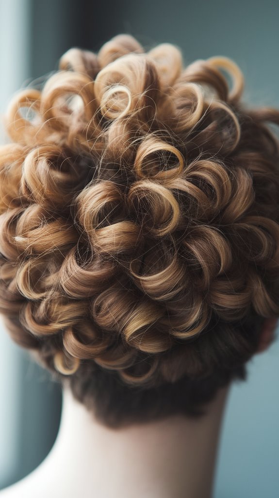 messy short curly hairstyle